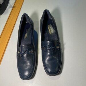 Naturalizer - 7.5 M - Women's Dark Blue Comfort Wedge Low Heel Dress Shoes